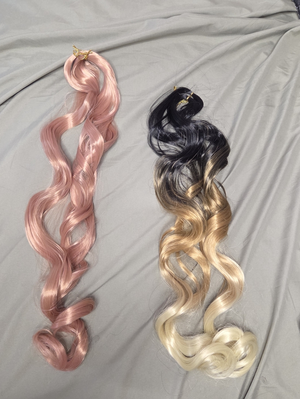2 Bags Amazon French Curl braiding hair.